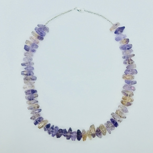 Genuine Ametrine RockCut gemstone choker necklace
